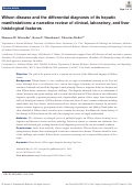 Cover page: Wilson disease and the differential diagnosis of its hepatic manifestations: a narrative review of clinical, laboratory, and liver histological features