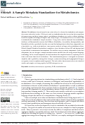 Cover page: SMetaS: A Sample Metadata Standardizer for Metabolomics