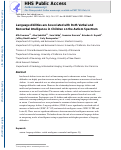 Cover page: Language Abilities are Associated with Both Verbal and Nonverbal Intelligence in Children on the Autism Spectrum.