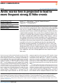 Cover page: Arctic sea-ice loss is projected to lead to more frequent strong El Niño events.