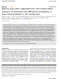 Cover page: Regional gray matter oligodendrocyte- and myelin-related measures are associated with differential susceptibility to stress-induced behavior in rats and humans