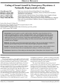 Cover page: Coding of Sexual Assault by Emergency Physicians: A Nationally Representative Study