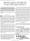 Cover page: Performance analysis of the matrix pair method for blind channel identification