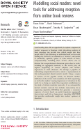 Cover page: Modelling social readers: novel tools for addressing reception from online book reviews