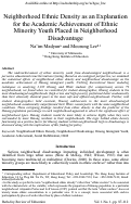 Cover page: Neighborhood Ethnic Density as an Explanation for the Academic Achievement of Ethnic Minority Youth Placed in Neighborhood Disadvantage