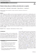 Cover page: Diabetic kidney disease in children and adolescents: an update.