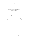 Cover page: Hydrodynamic design in coastal wetland restoration