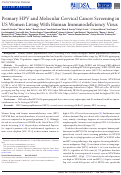 Cover page: Primary HPV and Molecular Cervical Cancer Screening in US Women Living With Human Immunodeficiency Virus