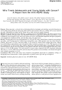 Cover page: Who Treats Adolescents and Young Adults with Cancer? A Report from the AYA HOPE Study.