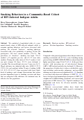 Cover page: SMOKING BEHAVIORS IN A COMMUNITY-BASED COHORT OF HIV-INFECTED UNSTABLY HOUSED AND HOMELESS ADULTS