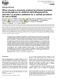 Cover page: When should a university student be allowed academic accommodation For ADHD? A position statement for a unified procedure for use in Brazil.