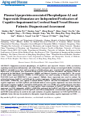 Cover page: Plasma Lipoprotein-associated Phospholipase A2 and Superoxide Dismutase are Independent Predicators of Cognitive Impairment in Cerebral Small Vessel Disease Patients: Diagnosis and Assessment