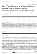 Cover page: Ultra-Widefield Imaging as a Teleophthalmology Screening Tool for Ocular Pathology.