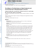 Cover page: The influence of facility volume on patient treatments and survival outcomes in nasopharyngeal carcinoma