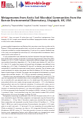 Cover page: Metagenomes from Arctic Soil Microbial Communities from the Barrow Environmental Observatory, Utqiaġvik, AK, USA