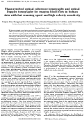 Cover page: Phase-resolved optical coherence tomography and optical Doppler tomography for imaging blood flow in human skin with fast scanning speed and high velocity sensitivity.