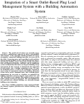 Cover page: Integration of a Smart Outlet-Based Plug Load Management System with a Building Automation System