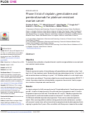 Cover page: Phase II trial of cisplatin, gemcitabine and pembrolizumab for platinum-resistant ovarian cancer