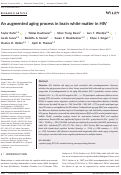 Cover page: An augmented aging process in brain white matter in HIV