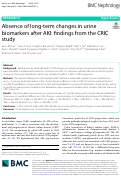 Cover page: Absence of long-term changes in urine biomarkers after AKI: findings from the CRIC study