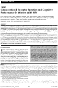 Cover page: Glucocorticoid Receptor Function and Cognitive Performance in Women With HIV