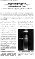 Cover page: Preliminary Purification and Double Stranded RNA Analysis of Citrus Leprosis Virus