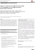 Cover page: Impact of a behavioral weight loss intervention on comorbidities in overweight and obese breast cancer survivors