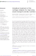 Cover page: Intradiscal treatment of the cartilage endplate for improving solute transport and disc nutrition