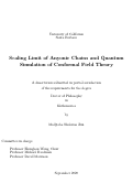 Cover page: Scaling Limit of Anyonic Chains and Quantum Simulation of Conformal Field Theory