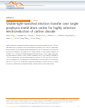 Cover page: Visible-light-switched electron transfer over single porphyrin-metal atom center for highly selective electroreduction of carbon dioxide