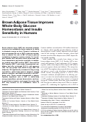 Cover page: Brown Adipose Tissue Improves Whole-Body Glucose Homeostasis and Insulin Sensitivity in Humans