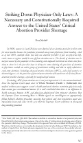 Cover page: Striking Down Physician-Only Laws: A Necessary and Constitutionally Required Answer to the United States’ Critical Abortion Provider Shortage