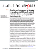 Cover page: Repellency Assessment of Nepeta cataria Essential Oils and Isolated Nepetalactones on Aedes aegypti