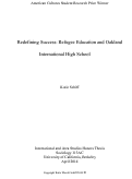 Cover page: Redefining Success: Refugee Education and Oakland International High School