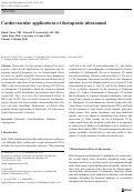 Cover page: Cardiovascular applications of therapeutic ultrasound