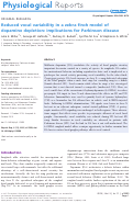 Cover page: Reduced vocal variability in a zebra finch model of dopamine depletion: implications for Parkinson disease