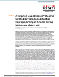 Cover page: A Targeted Quantitative Proteomic Method Revealed a Substantial Reprogramming of Kinome during Melanoma Metastasis