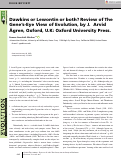 Cover page: Dawkins or Lewontin or both? Review of The Gene's‐Eye View of Evolution, by J. Arvid Ågren, Oxford, U.K: Oxford University Press.