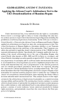 Cover page: Globalizing Anudo v. Tanzania: Applying the African Court’s Arbitrariness Test to the UK’s Denationalization of Shamima Begum