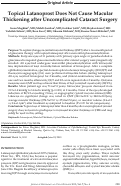 Cover page: Topical latanoprost does not cause macular thickening after uncomplicated cataract surgery.