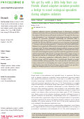 Cover page: We get by with a little help from our friends: shared adaptive variation provides a bridge to novel ecological specialists during adaptive radiation