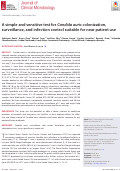 Cover page: A simple and sensitive test for Candida auris colonization, surveillance, and infection control suitable for near patient use.