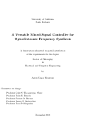 Cover page: A Versatile Mixed-Signal Controller for Optoelectronic Frequency Synthesis