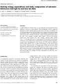 Cover page: Resting energy expenditure and body composition of Labrador Retrievers fed high fat and low fat diets