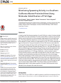 Cover page: Monitoring Spawning Activity in a Southern California Marine Protected Area Using Molecular Identification of Fish Eggs