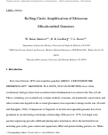 Cover page: Rolling circle amplification of metazoan mitochondrial genomes