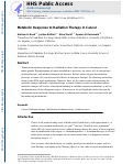 Cover page: Metabolic response to radiation therapy in cancer.