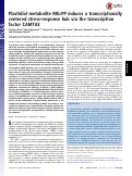 Cover page: Plastidial metabolite MEcPP induces a transcriptionally centered stress-response hub via the transcription factor CAMTA3