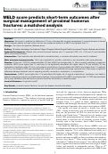 Cover page: MELD score predicts short-term outcomes after surgical management of proximal humerus fractures: a matched analysis