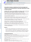 Cover page of Associations between neighborhood built environment and cognition vary by apolipoprotein E genotype: Multi-Ethnic Study of Atherosclerosis